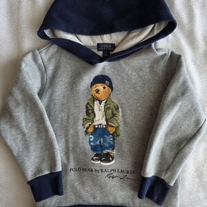 Polo by Ralph Lauren Kids Gray Hoodie with Bear Graphic